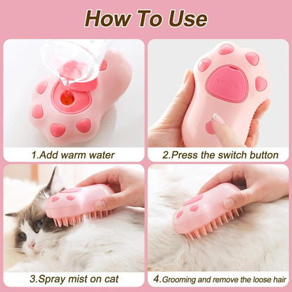 Paw Shaped Rechargeable Pet Hair Spray Brush
