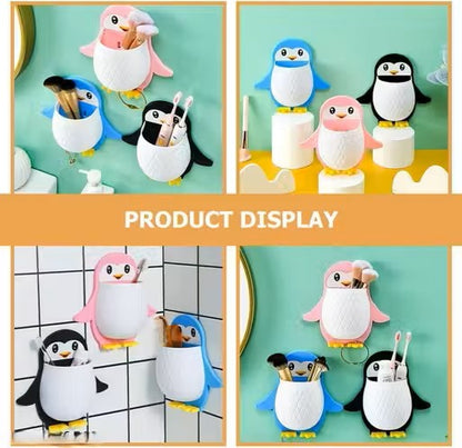 Pack Of 3 Kids New Penguin Design Toothbrush Holder