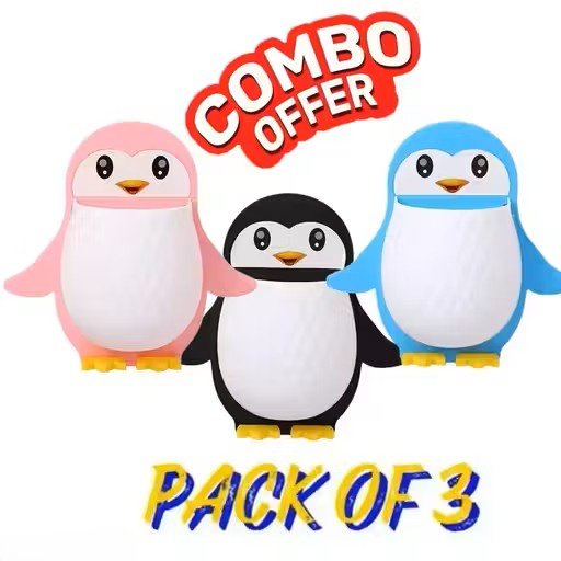 Pack Of 3 Kids New Penguin Design Toothbrush Holder
